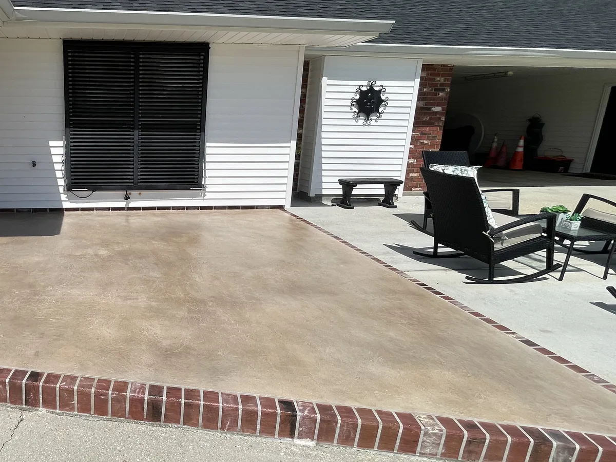 After concrete patio resurfacing & outdoor living project
