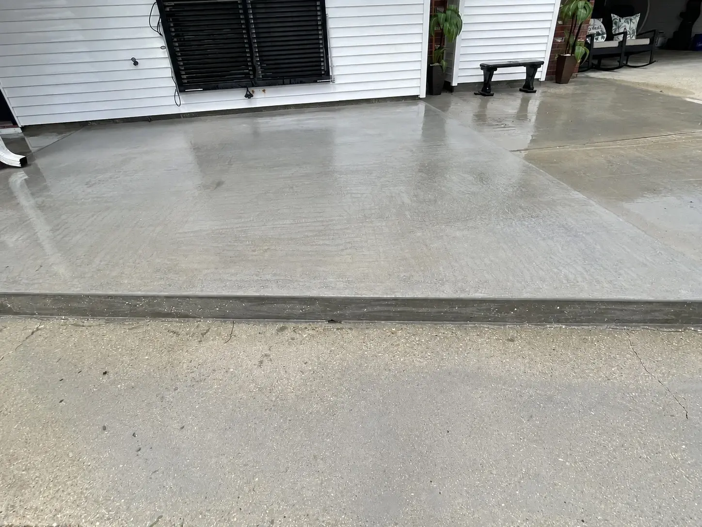 Before concrete patio resurfacing & outdoor living project