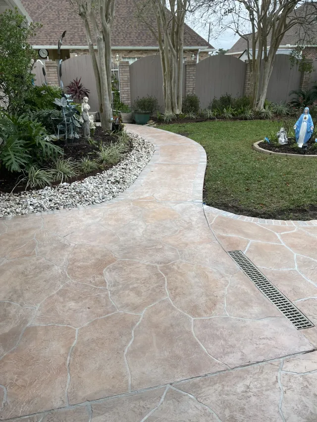 Refresh + reseal transformation by Decorative Concrete of South Louisiana.