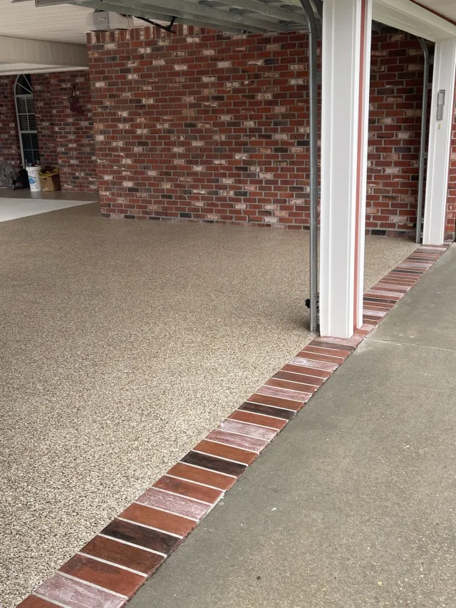 Multicolor Flake Garage Floor by Decorative Concrete of South Louisiana.